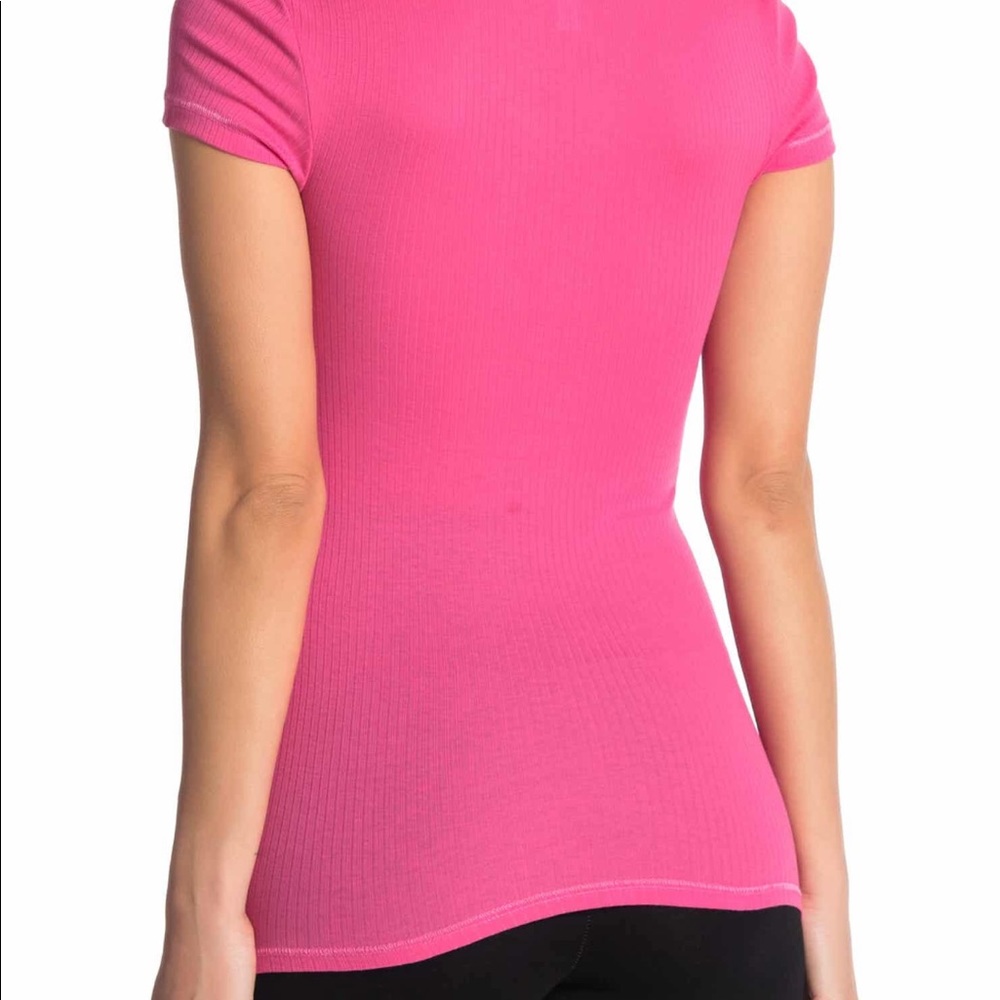 NWT Cosabella pink Costina ribbed tee - Picture 2 of 5